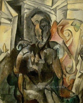 Pablo Picasso Painting - Woman Sitting in an Armchair 3 1909 cubist Pablo Picasso